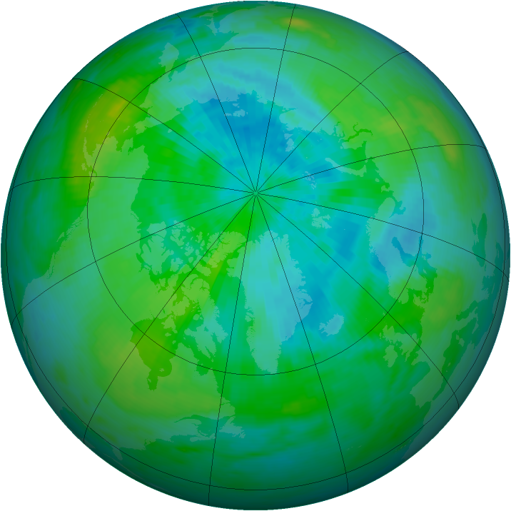 Arctic ozone map for 13 September 1983